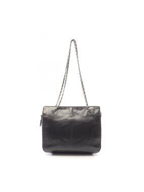 Chanel Shoulder Bag CC Logo Black Lambskin CC Chain